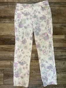 Jeans donna Gloria Vanderbilt Amanda floreale taglia 6 28x28 rosa viola - Foto 1 di 7