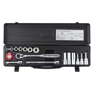 TONE Socket Wrench Set MX31340BK Drive Size: 9.5mm (3/8") Black 17-Piece Set JPN - Image 1 of 4