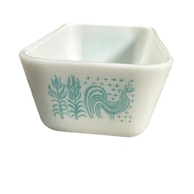VTG Pyrex 0502 Amish Butterprint 1 1/2 PT  Refrigerator Dish Glass Blue White - Image 1 of 4