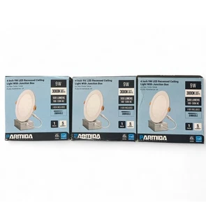 Pack Of 3 PARMIDA 4000K 4 Inch 9W LED Gimbal Downlight Recessed Ceiling Light - Picture 1 of 5