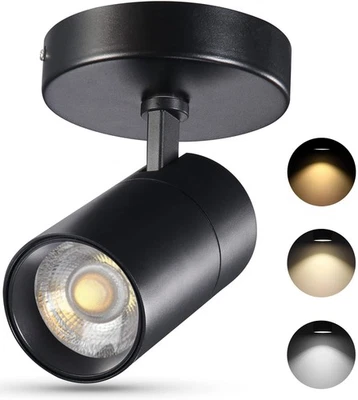 3-Color Dimmable Ceiling Spotlight Flush Mount Adjustable Spotlight Direction... - Image 1 of 4