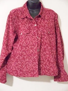 Top para mujer Christopher & Banks rojo elástico manga larga abotonada talla L - Imagen 1 de 3