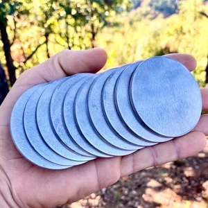 10 5052 Aluminum Discs 2.5" x 1/8" Silver Metal Coin Blanks Rounds Circles 11 Ga - Picture 1 of 7
