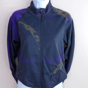 Gymshark Sweat Seamless Zip Up Jacket XXL Black Purple Olive Print Performance - Picture 1 of 10