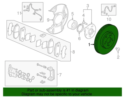 2017-2020 Acura MDX Genuine Front Brake Disc Rotor 17" OEM 45251-TRX-A01 - Image 1 of 2