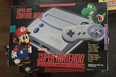 Super Nintendo System In ORIGINAL Box NEAR MINT CONDITION COMPLETE SET - Image 1 of 4