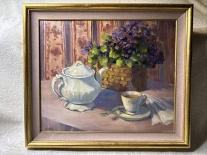 "Pintura al óleo firmada por Kilpatrick 28""x25""" - Imagen 1 de 8