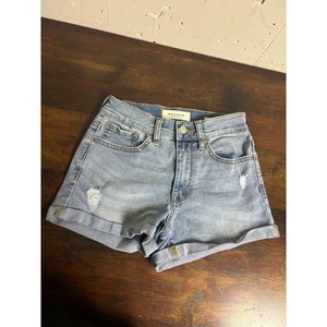 PacSun Distressed Jeansshorts Größe 23 | helle Waschung Jeansshorts mit Bündchen - Bild 1 von 6
