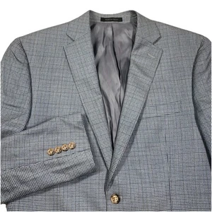 LAUREN RALPH LAUREN 40R SILK WOOL HOUNDSTOOTH CHECK MEN BLAZER SPORT COAT JACKET - Picture 1 of 10