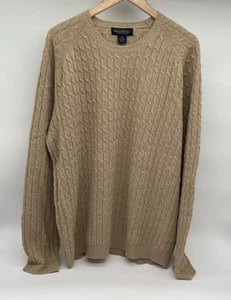 Brooks Brothers Herren Pullover Wolle/Kaschmir Zopfmuster Rundhals hellbraun XXL - Bild 1 von 8