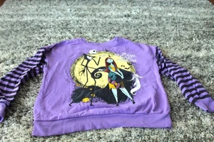 Disney The Nightmare Before Christmas Girl's Purple Pullover Shirt Size L 10/12 - Picture 1 of 4