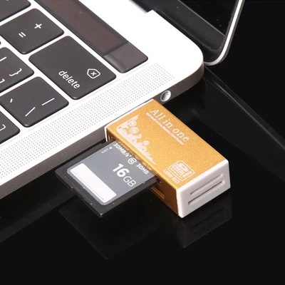 USB 2.0 4 In 1 Memory Card Reader Mini Support TF SD Mini SD SDHC RS-MMC MS - Image 1 of 4