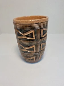 Hal Lasky Tumbler. Sgtaffito Geometric Puerto Rican Pottery 1967. - Picture 1 of 6