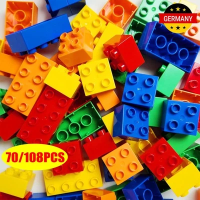 70/108stk Klemmbausteine Große Bausteine Basic Baustein Bricks Steine für Kinder - Bild 1 von 4