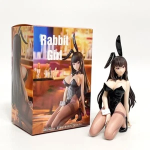 Kneeling Fina Black Bunny Girl Figurine, PC Case Desktop Ornament - Picture 1 of 7