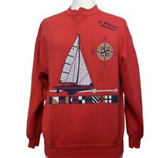 Vintage 90’s Sweatshirt St. Michaels, MD Women’s Sz Medium Nautical USA Souvenir
