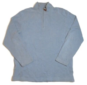 Hart Schaffner Marx 1/4 Zip Sweater Mens Medium Blue Pullover Soft Ribbed Golf - Picture 1 of 5