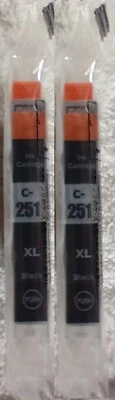 2-PK Black ink Cartridges for Canon 251XL Pixma MG5620 MG6420 MG6620 - Image 1 of 4