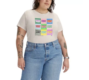 🚨 Levi's Women's Perfect Logo Tee T-Shirt Size LARGE 3XL Crew Neck 100% Cotton - Picture 1 of 11