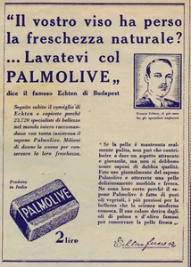 PUBBLICITA VINTAGE ORIGINALE: SAPONE PALMOLIVE -1930 - Foto 1 di 1
