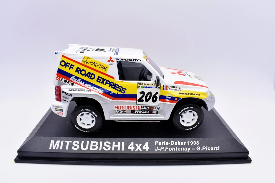 Modellino auto rally scala 1:43 Mitsubishi 4x4 diecast modellismo Paris Dakar - Immagine 1 di 4
