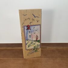 Stamps Happen #80150 A Friendly Light Lighthouse Wood Rubber Stamp