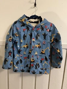 HATLEY Bears at Work Raincoat JACKET Boys size 8 Terrycloth Lined  - Picture 1 of 4