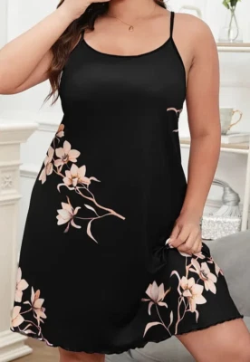 Camisón estampado floral para mujer 4XL elástico cami vestido para dormir correa de espagueti NUEVO Foto 1 de 4