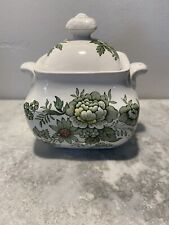 Enoch Wedgwood Tunstall Sugar Bowl LID ONLY (bowl cracked) cabbage rose Vntg
