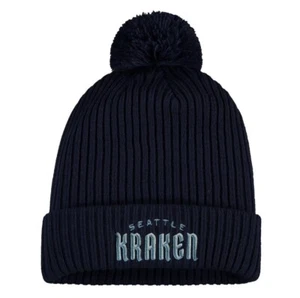 Fanatics Seattle Kraken Cuffed Knit Winter Beanie Hat Cap Navy Blue OS - Bild 1 von 4