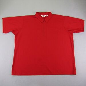 Vintage Ben Davis Shirt Mens 3XL XXXL Red 1/4 Zip Pullover Workwear Mechanic ^