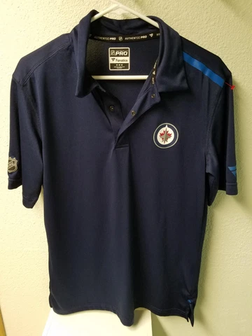 Winnipeg Jets NHL Authentic Pro Fanatics Men's Navy Polo Medium Cover