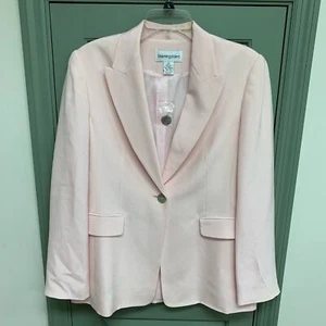 Brand New Bloomingdale's Pale Pink Silk Blazer - Women's Size 10 - Picture 1 of 4