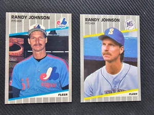 1989 Fleer - Randy Johnson - Green Tint #381 AND #U-59 - Bild 1 von 2