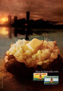 PRINT AD 1985 Land O Lakes Butter Salted Unsalted 8x11 When Flavor Really Counts - Picture 1 of 1