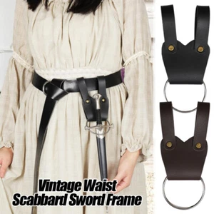 Medieval Cosplay Sword Belt Waist Scabbard Sword Frame Larp Vintage Ring Prop - Picture 1 of 10