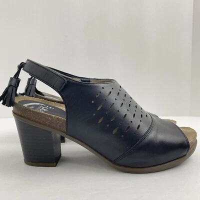 Abeo B.i.o. Sandálias femininas System Berrie tamanho 8 N de couro preto - Imagem 1 de 4