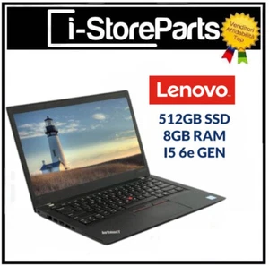 PORTATILE NOTEBOOK LENOVO T470S INTEL CORE I5-6300U 8GB RAM 512GB SSD WINDOWS 11 - Foto 1 di 4