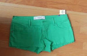 Neu mit Etikett Abercrombie & Fitch Denim Shortie Shorts grün Angela Größe 6 - Bild 1 von 2