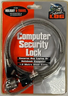 Computer Security Lock - 1.8 Meter Steel Cable - 2 Keys  ~ NEW & SEALED - Image 1 of 4