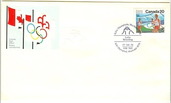1976 Canada Post Olympics Special Embossed & Cancelled Wrestling Event Cover - Image 1 of 1