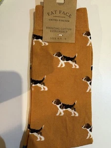 🌟Fat Face Herren Socken, Mustard Beagle, Größe 6,5 - 9, Neu🌟 - Bild 1 von 4