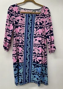 Lilly Pulitzer BAILEE High Tide Navy Perfect Pair Engineered DRESS SIZE Med - Picture 1 of 9
