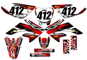2004-2013 CRF 70 MAYHEM Red Senge Graphics Kit Compatible with Honda - Picture 1 of 10
