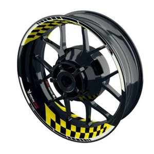 Autocollant de Jante Moto Wheelsticker (Autocollant Roue) Renngrib V2 Jaune Zt - Picture 1 of 2