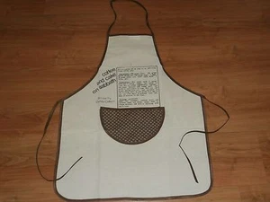 Vtg Gerda Cohen Israel Coffee & Cake for Sabbath Recipe Linen Apron - Picture 1 of 3