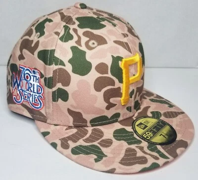 Pittsburgh Pirates 76th World Series New Era 59Fifty Camo Fitted Hat Size 7 1/8 - Image 1 of 4