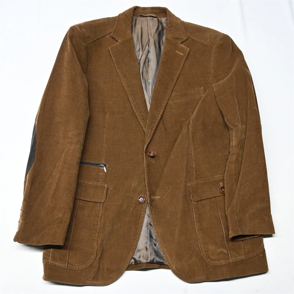 Ibiza 42R Tan Brown Corduroy Armino Mens Blazer Sport Coat Jacket - Image 1 of 4