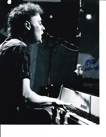 BRUCE HORNSBY SIGNED PLAYING PIANO 8X10 BLACK AND WHITE Cover
