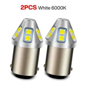2pcs BA15D 10-60V 1142 1076 LED Car Caravan Turn Signal Light Bulb White 6000K - Picture 1 of 9